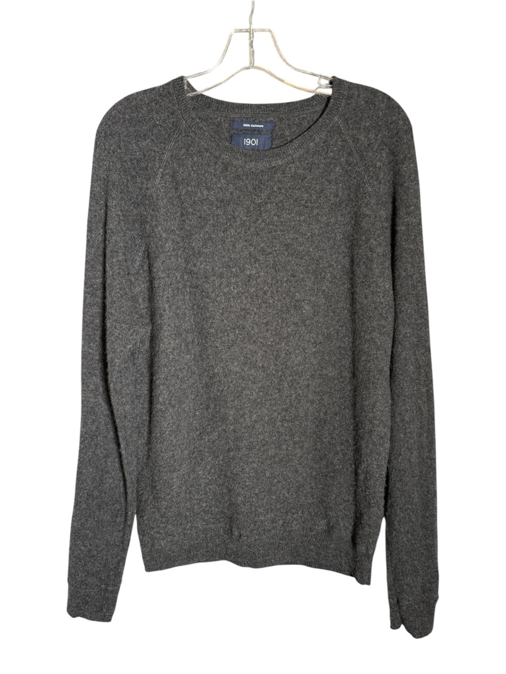 Nordstrom 1901 Men's 100% Cashmere Sweater Minimalist Classic Grey L